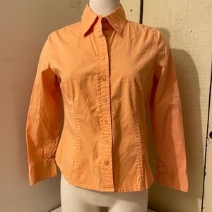 Talbots Petites Womens‎ Size Small Stretch Cotton Shirt Button Down Casual